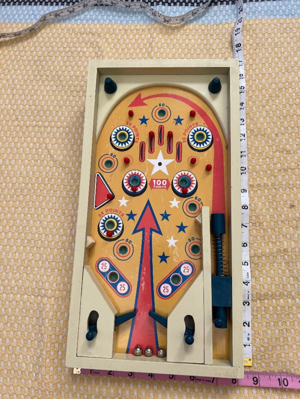 Wooden Tabletop Pinball Machine Arcade Game Retro Vintage Style Boxed